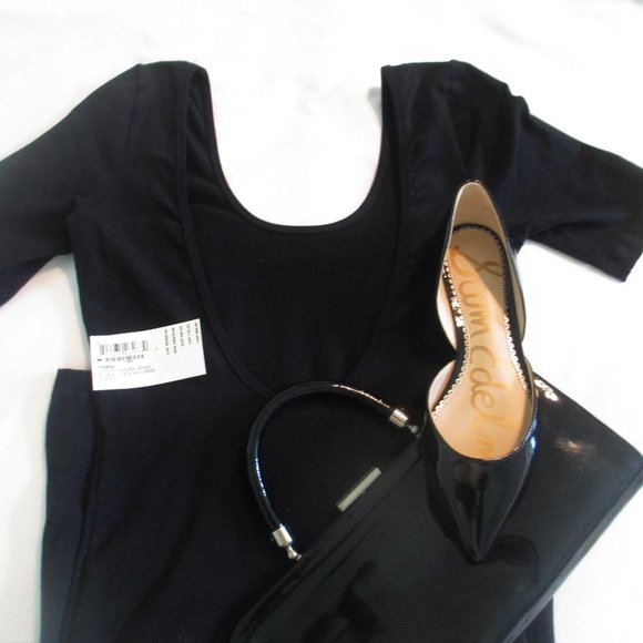 American Apparel: (NWT) Black Mini Dress Sz L - Picture 3 of 4